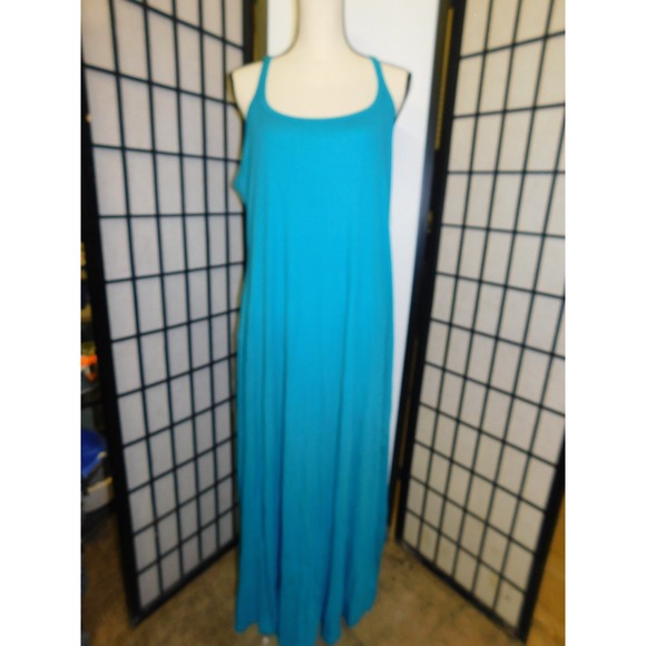 NEW Old Navy Ribbed Sleeveless Maxi Dress Teal Blue Plus Size 2X - Picture 1 of 5